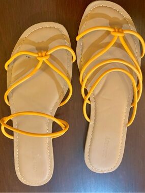 Yellow/orange  Strappy Slide Sandals
